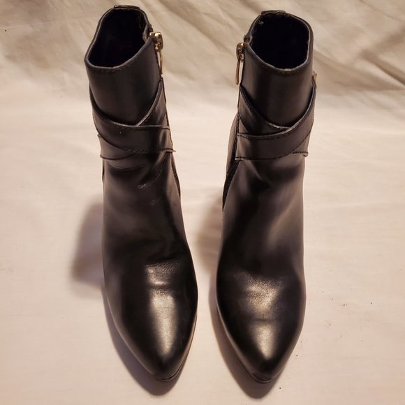 Enzo Angiolini Black Platform Ankle Boots with Silver Accents & Straps Size 8.5 - Picture 8 of 13
